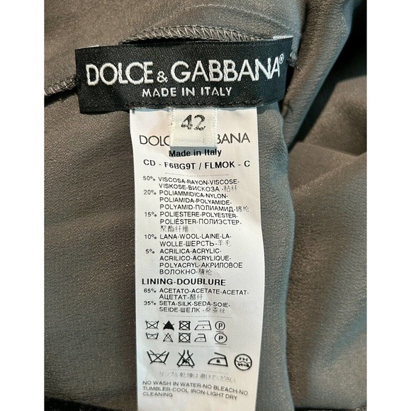 DOLCE & GABBANA 2 PC Black Camel Gray Boucle Tweed & Lace Sheath Dress w/Jacket - Picture 16 of 16